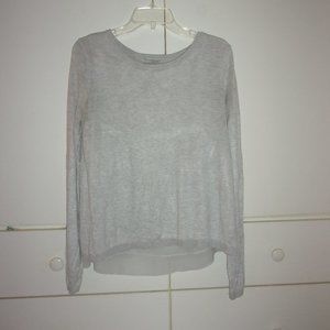 H&M Gray Knit Chiffon Lining Open Back Top